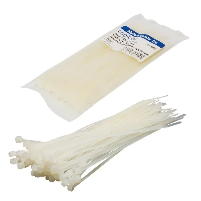 LogiLink Set de 100 Bridas de Gestión de Cables 150x2,5 mm Blanco LogiLink Set de 100 Bridas de Gestión de Cables 150x2,5 mm Blanco