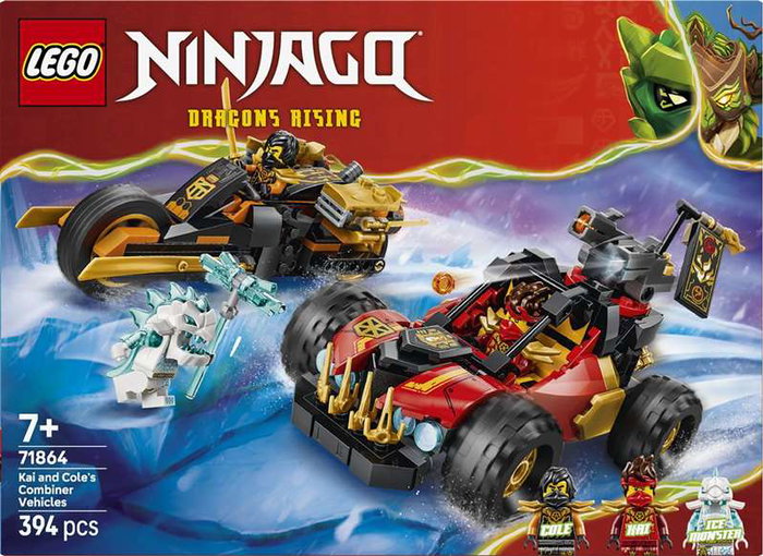 Lego Ninjago Vehículos Combinables de Kai y Cole Juego de Construcción 6+ años 71843