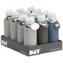 Day Botella 450 Ml Vidrio y Silicona Transparente con Funda Antideslizante Colores Surtidos