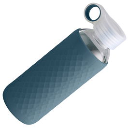 Day Botella 450 Ml Vidrio y Silicona Transparente con Funda Antideslizante Colores Surtidos