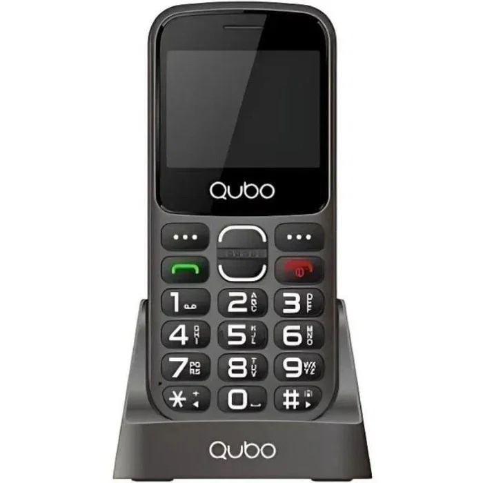 Qubo Teléfono móvil X-230BKC 4G con botón SOS para personas mayores, pantalla 2.31', Dual SIM, color negro