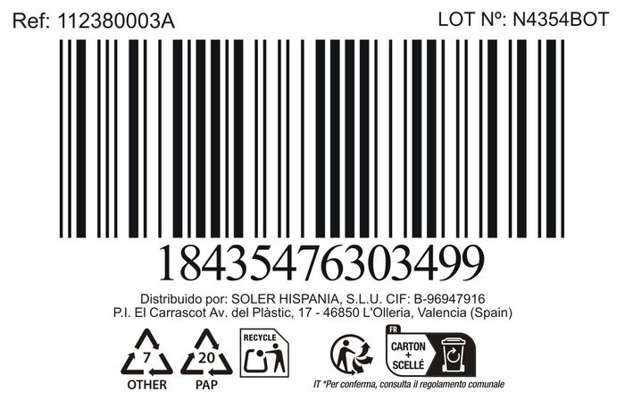 La Mediterranea Vaso 320 ml Tirso Diamonds Medidas ø8.5x9.45 cm (48 Unidades)