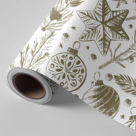 WONDER WRAPPER Bobina de Papel de Regalo Navidad Adornos Blanco 62 cm x 85 m