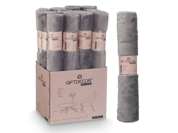 Giftdecor Alfombra Soft Gris Oscuro 90x60 cm (Set de 12)