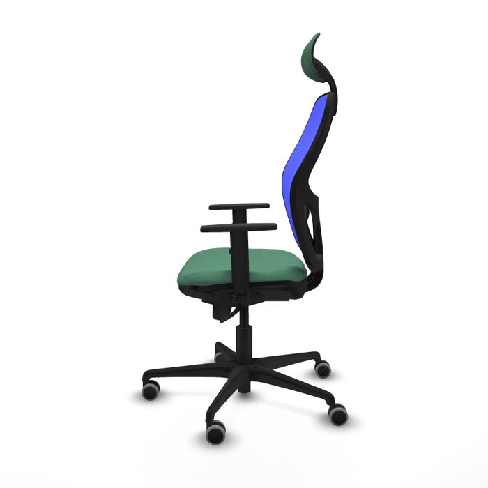 PIQUERAS Y CRESPO Silla de oficina Jorquera, Mecanismo Sincro, Verde esmeralda y Azul