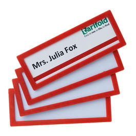 Tarifold 194863 PACK 4 Marcos Identificación Adhesivo Colores 120x45mm Rojo