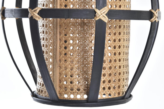 DKD Home Decor Lámpara de Techo de Bambú y Ratán Natural Negro y Marrón