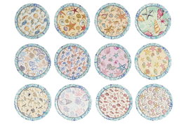 DKD Home Decor Posavasos de Dolomita con Diseño de Conchas, 12 Unidades