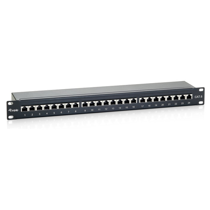 EQUIP Patchpanel 24x RJ45 Cat6 FTP 1HE Premium Negro EQUIP Patchpanel 24x RJ45 Cat6 FTP 1HE Premium Negro