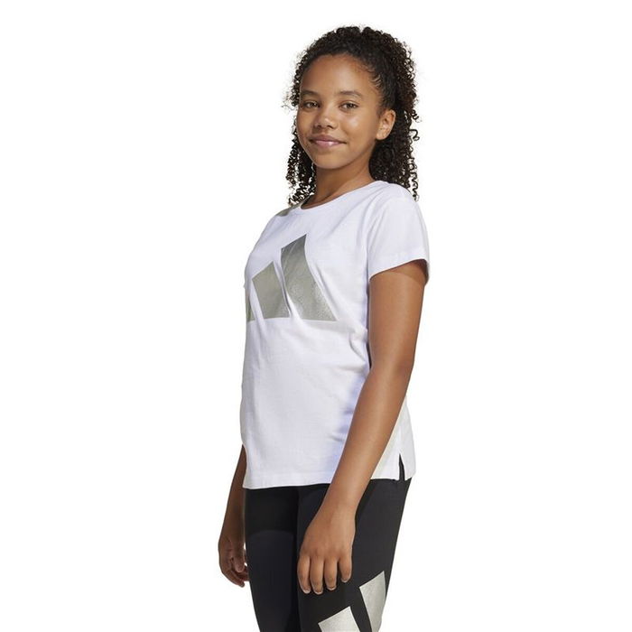 Camiseta de Manga Corta Infantil Adidas Glam Blanco S