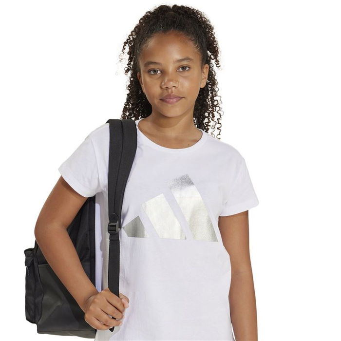 Camiseta de Manga Corta Infantil Adidas Glam Blanco S