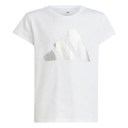 Camiseta de Manga Corta Infantil Adidas Glam Blanco S