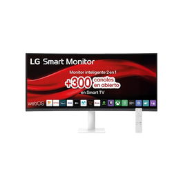 LG 34U601SA-W.AEU Monitor Curvo 34" UltraWide Smart TV, Pantalla WQHD (3440 x 1440), 100Hz, VA, webOS 24, HDR10, Altavoces, para Productividad y Streaming