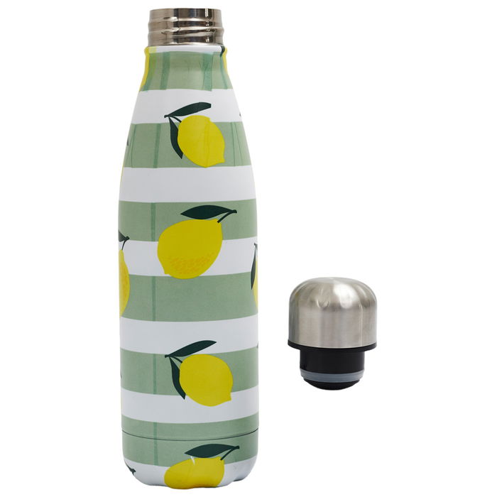 Home Deco Factory Termo Botella 500 Ml Take Away Acero Inoxidable Doble Pared Diseño Limones Mantiene Frío 18h Caliente 6h