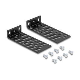 DeLOCK 67281 Kit de montaje universal para rack 1U, 2 unidades, negro