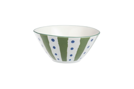 DKD Home Decor Bol de Porcelana Palmeras Verde y Azul, Pack de 6
