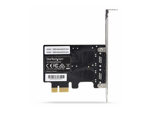StarTech.com ST1000SPEXD4T Adaptador de Red PCI Express de 2 Puertos Gigabit Ethernet