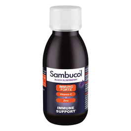 Immuno Forte, Saúco negro, Vitamina C y Zinc, Apoye el sistema inmunológico, Jarabe, 120 ml