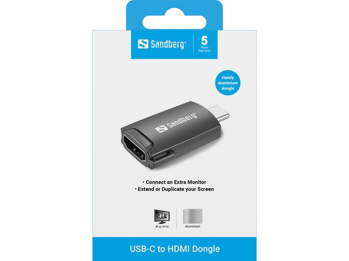 SANDBERG USB-C a HDMI 4K30Hz Dongle