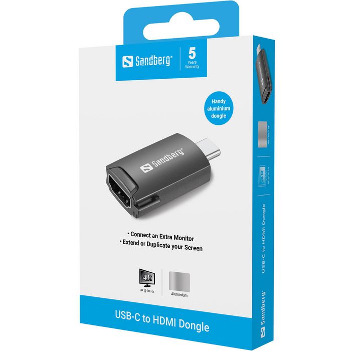 SANDBERG USB-C a HDMI 4K30Hz Dongle