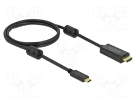 DeLOCK Cable Activo USB Type-C a HDMI 4K 60 Hz 1 m (85969) de color negro
