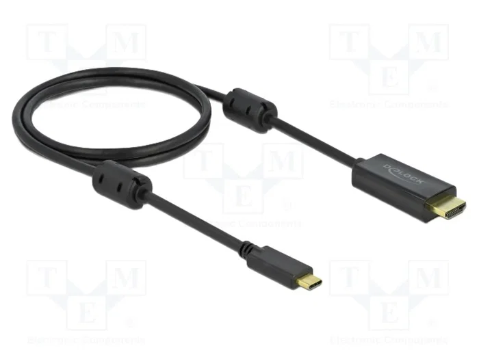 DeLOCK Cable Activo USB Type-C a HDMI 4K 60 Hz 1 m (85969) de color negro DeLOCK Cable Activo USB Type-C a HDMI 4K 60 Hz 1 m (85969) de color negro