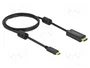 DeLOCK Cable Activo USB Type-C a HDMI 4K 60 Hz 1 m (85969) de color negro