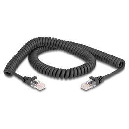 DeLOCK Cable Ethernet Cat.5e en espiral de 2 m negro