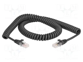 DeLOCK Cable Ethernet Cat.5e en espiral de 2 m negro