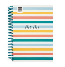 Finocam 536160526 Agenda Escolar 2025-2026 Diva 1 Día Página 155x212mm Espiral Colores