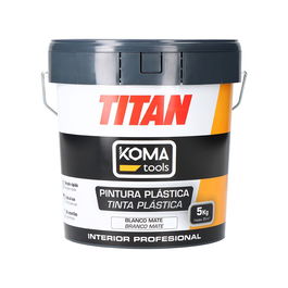 Koma Tools Pintura Plástica Vinílica Interior Blanco Mate 5 kg Lavable Secado Rápido