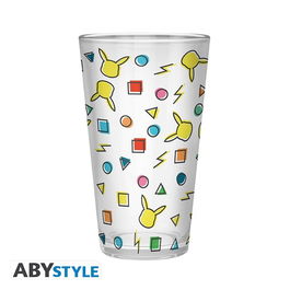 ABYstyle Set de 2 Vasos de Vidrio con Diseño Pikachu - Licencia Oficial Pokémon, 400 ml c/u, para Bebidas Frías, Coleccionable