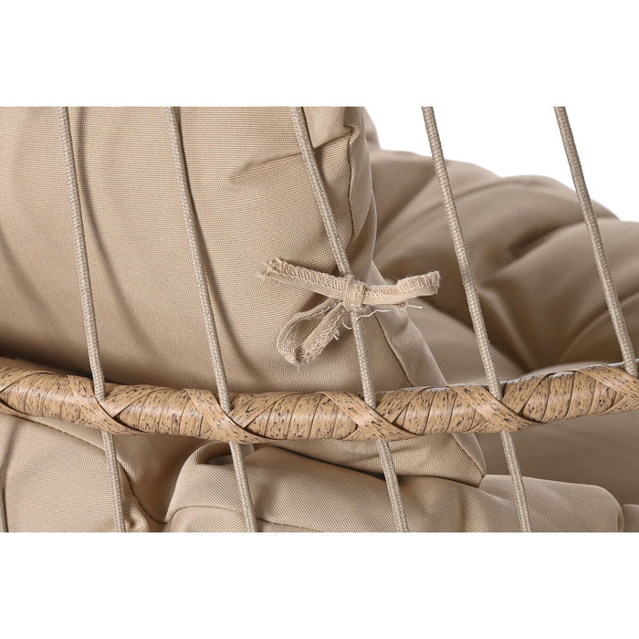 DKD Home Decor Sillón Colgante Terraza y Jardín Ratán Sintético/Aluminio Marrón Claro/Oscuro con Cojines Plegable Doble 61 x 117 x 130 cm DKD Home Decor Sillón Colgante Terraza y Jardín Ratán Sintético/Aluminio Marrón Claro/Oscuro con Cojines Plegable Doble 61 x 117 x 130 cm