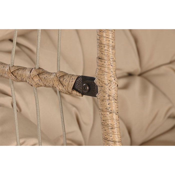 DKD Home Decor Sillón Colgante Terraza y Jardín Ratán Sintético/Aluminio Marrón Claro/Oscuro con Cojines Plegable Doble 61 x 117 x 130 cm DKD Home Decor Sillón Colgante Terraza y Jardín Ratán Sintético/Aluminio Marrón Claro/Oscuro con Cojines Plegable Doble 61 x 117 x 130 cm
