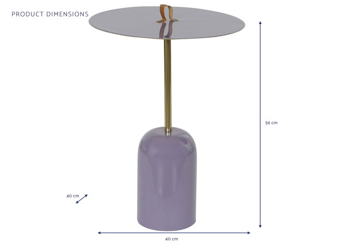 DKD Home Decor Mesita Auxiliar Lila 40 x 56 x 40 cm
