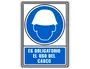 Archivo 2000 Pictograma Obligatorio Uso de Casco PVC Azul Luminiscente 210x297 mm