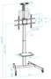 Tooq Soporte de Suelo COMETA FS1184M-B con Ruedas y Rotación 90° para Pantallas 37-70 pulgadas