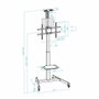 Tooq Soporte de Suelo COMETA FS1184M-B con Ruedas y Rotación 90° para Pantallas 37-70 pulgadas