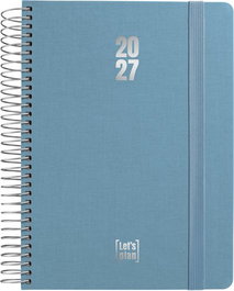GRAFOPLAS Agenda Anual 2027 Fancy Espiral Tapa Extradura con Goma A5 Azul