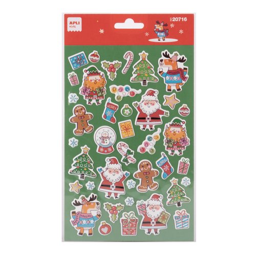 APLI Set de 5 pegatinas Navidad Xmas APLI Set de 5 pegatinas Navidad Xmas
