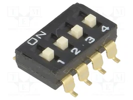Aratas (Formerly Omron Components) DIP-SWITCH A6S-4104-H de 4 secciones