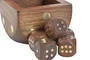 DKD Home Decor Juego de Dados Sheesham y Latón Marrón 7,5x7,5x7,5 cm