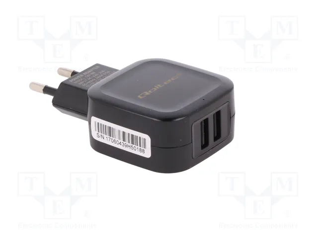 QOLTEC Cargador de Red 17W con Doble Puerto USB