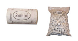 Bambú con Tapón de Corcho Cilíndrico 45x24 (200 unidades) Blanco