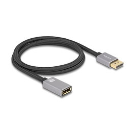 DeLOCK 81079 Cable Extensión DisplayPort 1 m Gris Metálico Macho-Hembra 8K@60Hz/4K@240Hz, DP 1.4, HBR3, DSC, HDCP 2.3, 32.4 Gbps