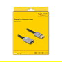 DeLOCK 81079 Cable Extensión DisplayPort 1 m Gris Metálico Macho-Hembra 8K@60Hz/4K@240Hz, DP 1.4, HBR3, DSC, HDCP 2.3, 32.4 Gbps