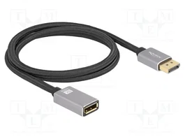 DeLOCK Cable de extensión DisplayPort 8K 60 Hz 1 m Gris Metal