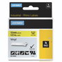 Dymo RHINO Cinta de Etiquetas de Vinilo Industrial 12 mm x 5,5 m Negro sobre Amarillo