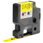 Dymo Rhino Cinta de Etiquetas Industrial de Vinilo 12 mm x 5,5 m Negro sobre Amarillo