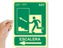 Archivo 2000 Pictograma Señal Salida Emergencia Escalera Sube Izquierda PVC Verde Luminiscente 224x300 mm